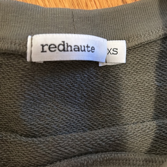 Evereve Redhaute Cutout One Shoulder Asymmetrical Pullover Sweatshirt Green XS - Picture 4 of 6